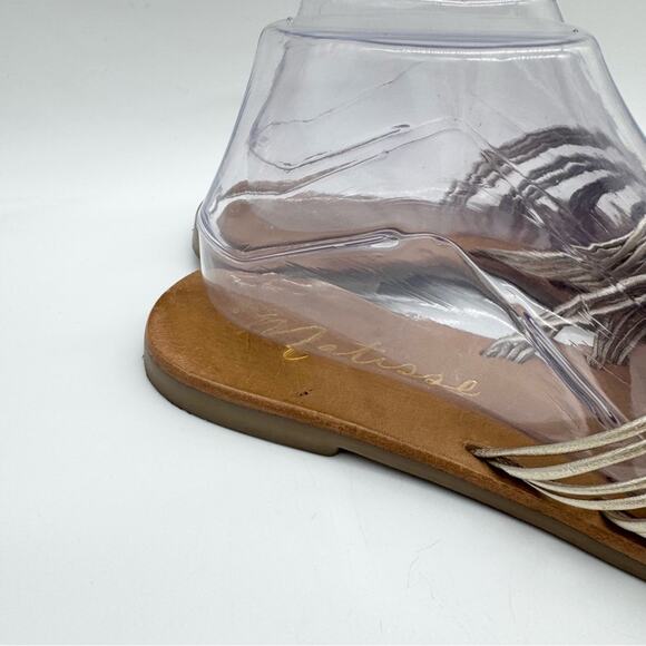 Matisse Tate Gold Woven Strappy Leather Slide Sandal Gold Metallic Size 7 Boho - Picture 5 of 14